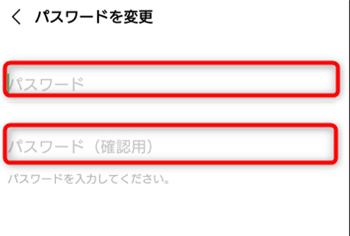 新しく設定したいパスワードを入力