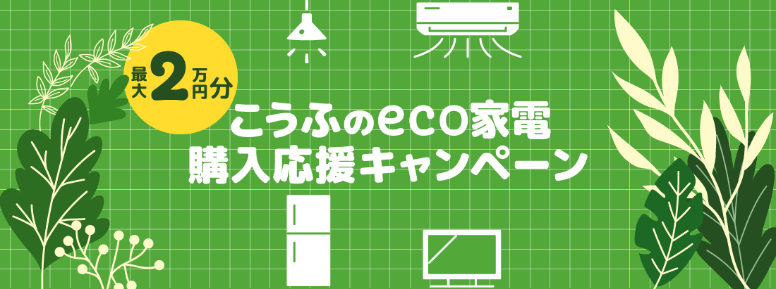 こうふのeco家電購入応援キャンペーントップ画像